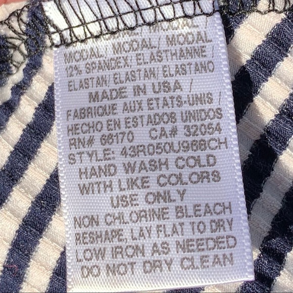 Free People Crop Striped Mock Turtleneck Tulip Hem - Picture 6 of 6